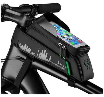 Immagine prodotto di Rockbros 029-1BK borsa da telaio per bicicletta con custodia per telefono - nero