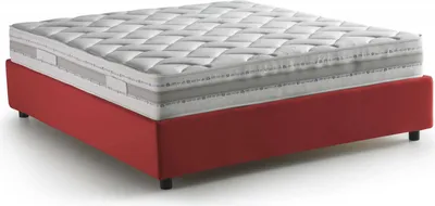 Produktbild von Doppelbett Deusep, Containerbett mit Stoffbespannung, 100%  Italy, Frontöffnung, inklusive Matratze Cm 160x200, Rot