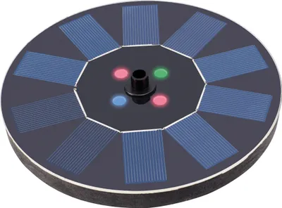 Produktbild von LED Solar Springbrunnen Fontäne 16x3cm Kunststoff Schwarz / Bunt