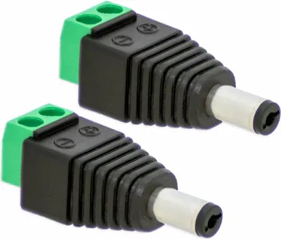 Produktbild von 2X DC Stecker Hohlstecker 5,5 mm - 1,7mm Adapter > Terminal Block 2 Pin Schraubbar