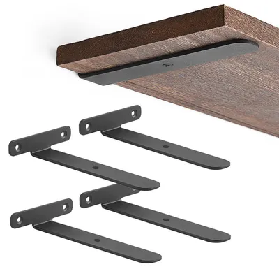Immagine prodotto di Supporto a L in metallo nero, 8 pezzi, 15,2 cm