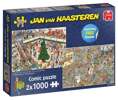 Produktbild von Jan van Haasteren Einkaufen vor den Feiertagen 2x1000 Teile Puzzle