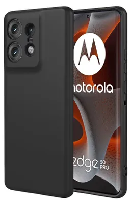 Immagine prodotto di Custodia in silicone per Motorola Edge 50 Pro copertura protettiva nero opaco Backcover Custodia per telefoni cellulari