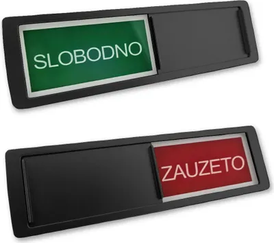 Produktbild von CombiCraft Schiebeschild "Slobodno-Zauzeto - 5 Stück - in einem schwarzen Kunststoffschiebeprofil ca. 178x50mm
