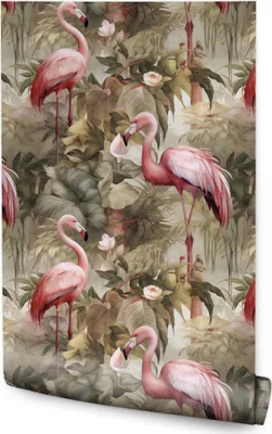Produktbild von Muralo Vlies Tapete Vögel FLAMINGOS Blätter Blumen Pflanzen Natur Wandtapete Rolle 10 m