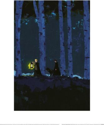 Harry Potter - bedruckt "Wooded Walk" PM6184 (30 cm x 40 cm) (Marineblau/Schwarz)
