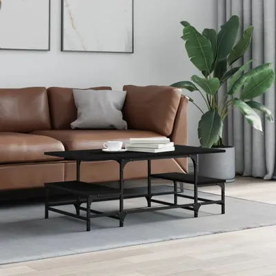 Produktbild von "Rabatt" Couchtisch modern - Wohnzimmertisch - Einfache Montage - Schwarz 100x50,5x40 cm Holzwerkstoff - Kaffeetisch CC22963