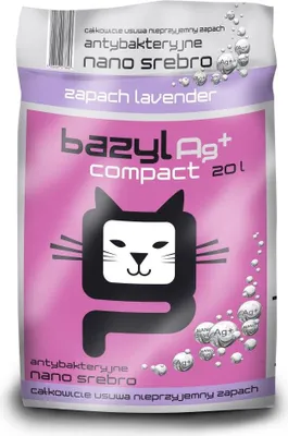 Zdjęcie produktu dla Bazyl AG+ Compact Lavender żwirek bentonitowy dla kota do kuwety 20l