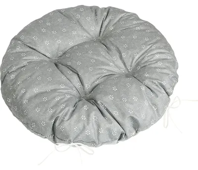 Zdjęcie produktu dla Poduszka Adéla pikowana okrągła - średnica 40 cm - szara, biała