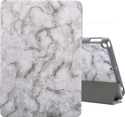Produktbild von Mobigear Tri-Fold Marble iPad 9 (2021) Hülle Klapphülle + Stifthalter - Grau
