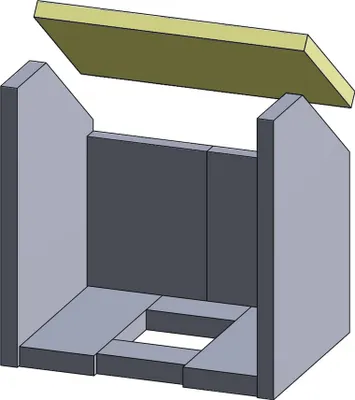 Produktbild von Heizgasumlenkplatte 410x240x25mm (Vermiculite) passend für Justus **
