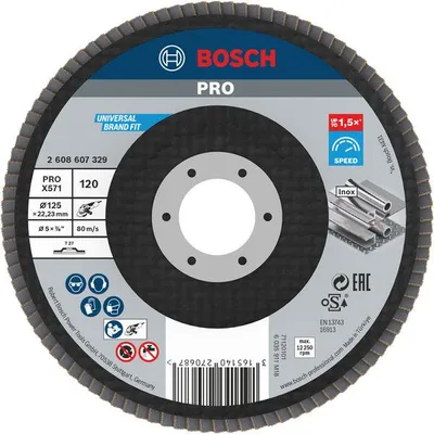 Produktbild von PRO X571 Fächerschleifscheibe, gerade, 125 mm, K120