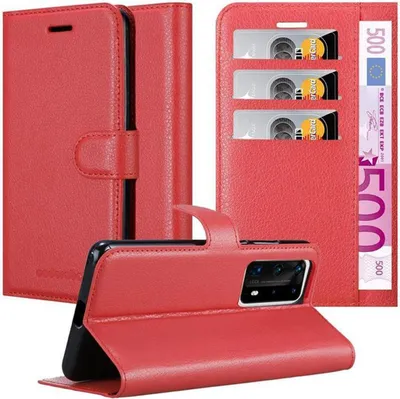 Produktbild von Cadorabo Hülle für Huawei P40 PRO / P40 PRO+ Schutz Hülle in Rot Handyhülle Etui Case Cover Magnetverschluss