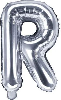 Produktbild von Folienballon Buchstabe R 35cm, Silber