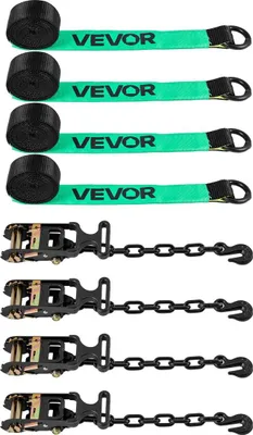Produktbild von Radkeil-Zurrgurt-Set, Reifen-Abschleppgurt, Auto-Zurrgurt-Set mit Hochleistungshaken, Bruchfestigkeit 4540 kg und Arbeitslast 1512 kg Motorrad-Zurrsystem für ATV, SUV, Anhänger