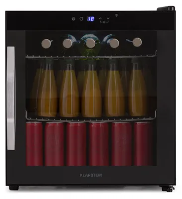 Obrázok produktu pre Klarstein Smart Coachella 50 Onyx chladnička na nápoje so sklenenými dverami - 47 l, WLAN, 5-18 °C, vnútorné LED osvetlenie, dotykový ovládací panel, 7-farebné podsvietenie, 2 kovové police, čierna