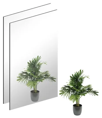 Produktbild von Wandspiegel Selbstklebend HD Dekorative Spiegel 40 x 30cm Rahmenlos 2 Stück