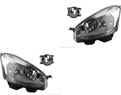 Produktbild von Scheinwerfer Satz passend für Citroen C4 Picasso 10-13 H7 H1 L&R + Nebel 8200074008 6202E1 00006202E1 6710027 0000620639 620639 0000620 Johns