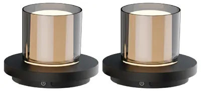 Produktbild von Luxus Europe - Tischlampe Solar Coco - 2er-Set Schwarz - Kabellose LED-Solar-Tisch- & Hängelampe für den Außenbereich – Solarbetrieben & USB-C wiederaufladbar