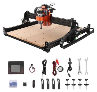 Obrázek produktu pro CNC frézka SucceBuy, 300 W, gravírovací stroj s 3osou GRBL řízením, sada pro gravírování a frézování dřeva, pracovní plocha 400 x 400 x 60 mm, 1200 otáček za minutu, vhodná pro dřevo, akryl, MDF, PVC a plastovou pěnu