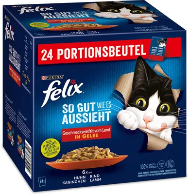 Productafbeelding van Felix Kattenvoer: Ziet er heerlijk uit en smaakt ook goed. Een gevarieerd assortiment smaken