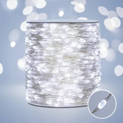 Image de Guirlande lumineuse LED 30m avec télécommande et fil argenté