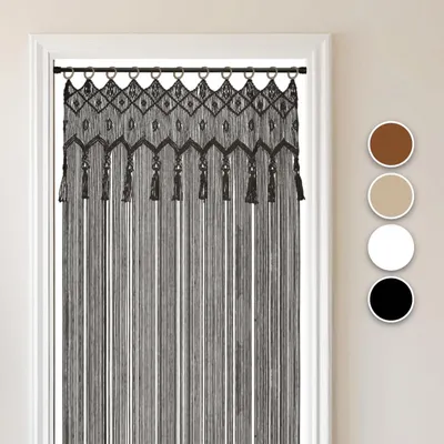 Produktbild von Macramé-Bohémien-Vorhang – Türvorhang – Fenstervorhang – Als Raumteiler – Wandbehang und Dekoration für Brautbögen – Hochzeit – Wohnzimmer – Balkon