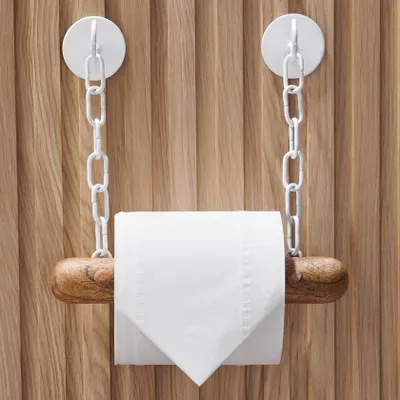 Produktbild von DEKAZIA® Toilettenpapierhalter Holz | Klopapierhalter ohne Bohren | Klorollenhalter für Toilettenpapier | WC Rollenhalter | Klopapier Aufbewahrung | B