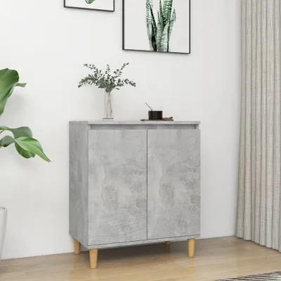 Productafbeelding van vidaXL Dressoir met massief houten poten, betonkleur, 60x35x70 cm