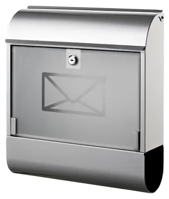Produktbild von Briefkasten mit Zeitungsfach, ca. 36 x 40 x 11 cm, silber