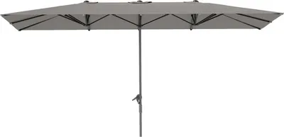 Obrázek produktu pro Dvojitý slunečník s klikou, rozměry 451 x 264 cm, slunečník s UV ochranou 50+, odolný proti větru, zahradní slunečník, hliníkový tržní slunečník, sluneční clona na balkon a terasu