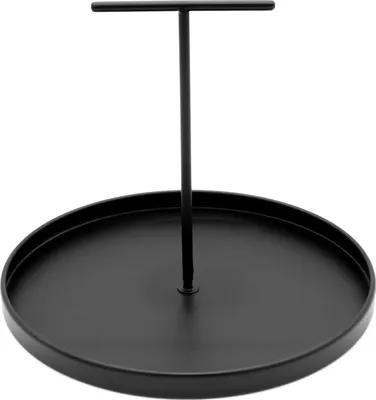 Immagine prodotto di Vassoio con maniglia per il trasporto in nero - Ø 30 cm - Vassoio da portata decorativo