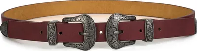 Produktbild von styleBREAKER Gürtel mit doppelter verzierter Schnalle im Western Style, B-Low Belt, Taillengürtel, kürzbar, Damen 03010085