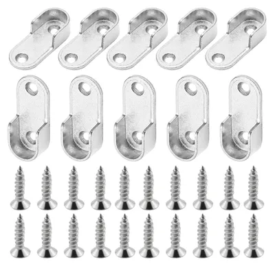 Kleiderstangenhalter, 10 Stück, Zinklegierung, mit Schrauben