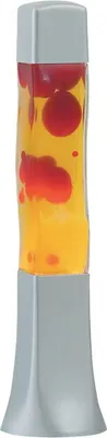Image de Lampe de table Lampe à lave Marshal en plastique verre rouge/jaune/argent Ø10,4cm H:41,5cm avec interrupteur intégré