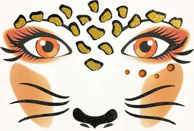 Produktbild von Oblique Unique Leopard Gesicht Sticker Set Tiergesicht Aufkleber für Fasching Karneval Geburtstag Kinder Motto Party