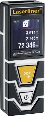 Produktbild von Laserliner LaserRange-Master T4 Pro, Laser-Distanzmessgerät, m, Schwarz, Orange, Weiß, Digital, LCD, 1+2