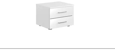 Produktbild von Masseno Nachttisch ALVORN Nachtschrank Beistelltisch für Schlafzimmer 46,4 x 35 x 40,8 cm Weiß