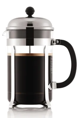 Productafbeelding van Bodum French Press Chambord - 1,5 liter / 12 kopjes - Zilveren koffiezetapparaat - Hittebestendig