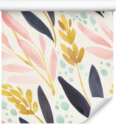 Produktbild von 10m VLIES TAPETE Rolle Pflanzen Ornamente Flora Blätter Muster Aquarell XXL