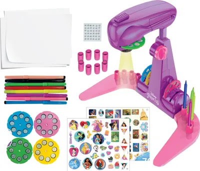 Produktbild von Lisciani 92956 - Disney Princess Zeichenschule mit LED Projektor zeichnen malen basteln Schablonen