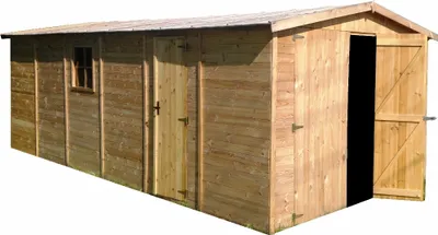 Produktbild von Holzgarage aus vorgefertigten Elementen G19a - H222xL616xB324