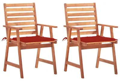 Produktbild von vidaXL Garten-Essstühle 2 Stk. mit Kissen Massivholz Akazie
