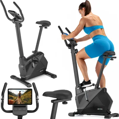 Obrázok produktu pre Gymtek® Magnetický bicykel na cvičenie, fitness bicykel - do 130 kg - 8 úrovní odporu, 6 kg zotrvačník - LCD displej - pre domácu posilňovňu