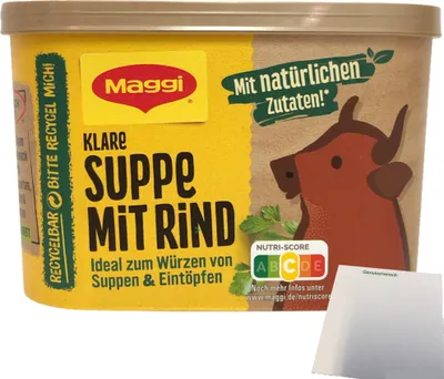 Produktbild von Maggi Klare Suppe mit Rind für 16l (288g Packung) + usy Block
