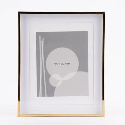 Produktbild von Bilderrahmen mit Passepartout Metall goldfarbig 30x25x2,5cm