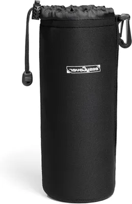 Productafbeelding van Lens Hoes - Beschermhoes Lens - Lens Beschermen - Zacht Neopreen - 10x22cm - Zwart