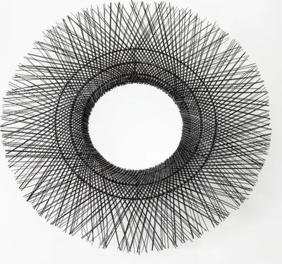 Obrázok produktu pre Fine Asianliving Okrúhle nástenné zrkadlo Midrib Ručne tkané D85x7cm