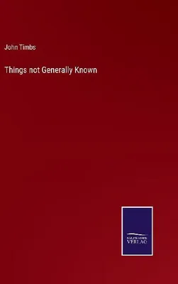 Produktbild von Things not Generally Known