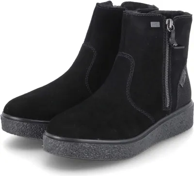 Zdjęcie produktu dla Rieker damskie zimowe buty za kostkę czarny zamsz wodoodporny Rozmiar: 39